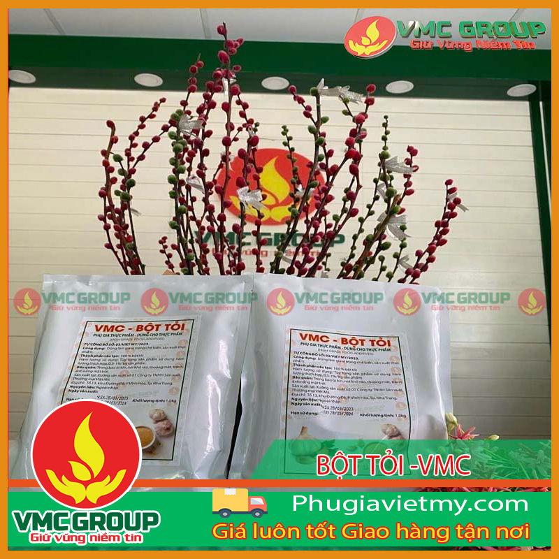 Bột tỏi có dạng bột, màu trắng