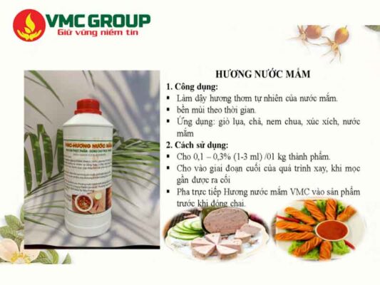 Hương nước mắm VMC - liều lượng sử dụng nhỏ, tiết kệm chi phí cho doanh nghiệp